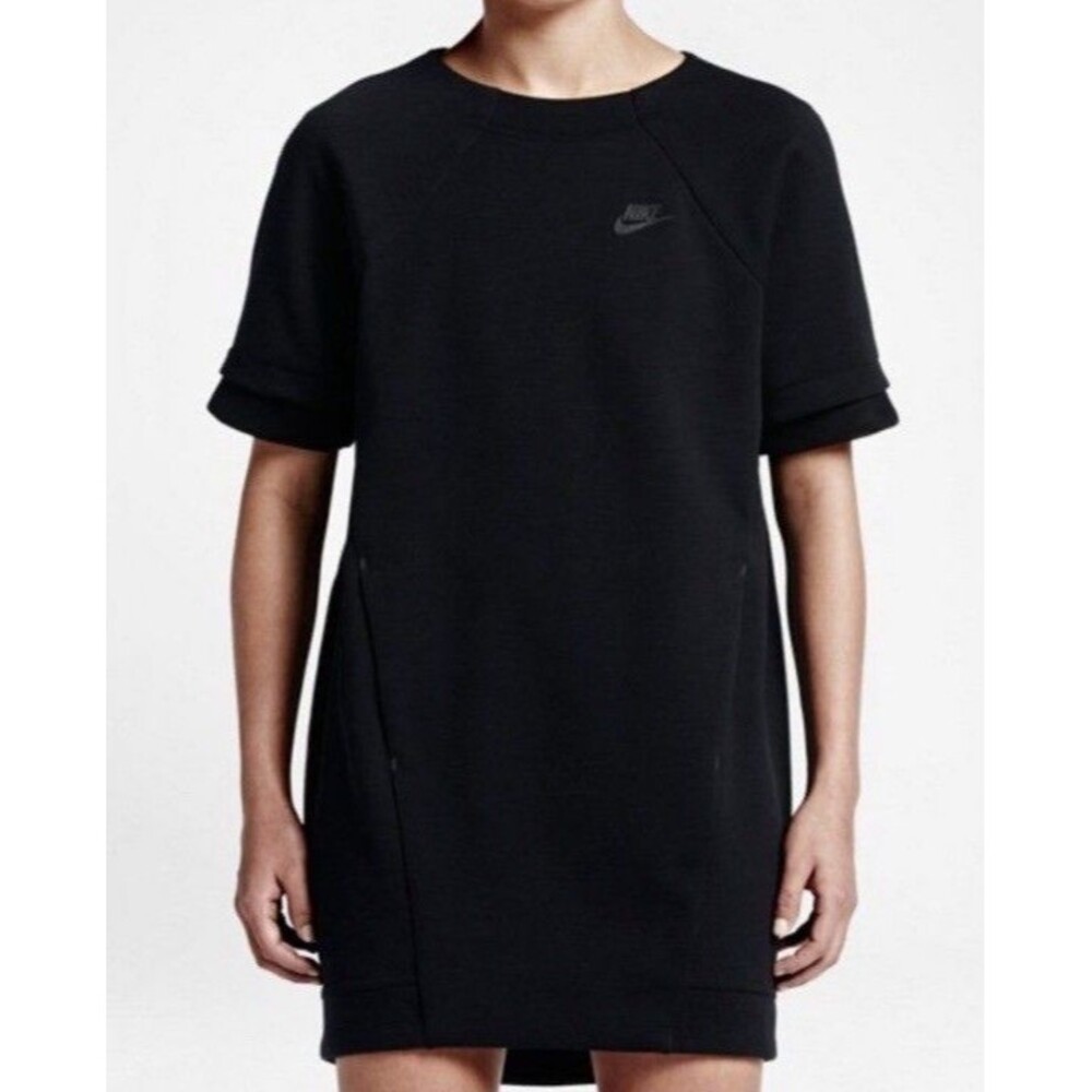 Nike Tech Fleece Athletic Dress Sz Small Pockets Athleisure Gym School Black